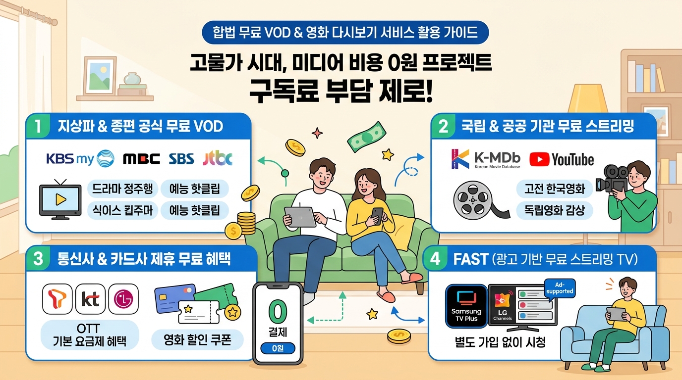 매달 나가는 OTT 구독료 다이어트! 무료 VOD & 영화 다시보기 서비스 총정리 (feat.누누티비)